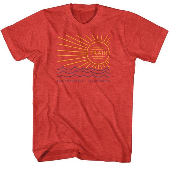 Train Sunshine Red Heather T-Shirt - Picture 1 of 4